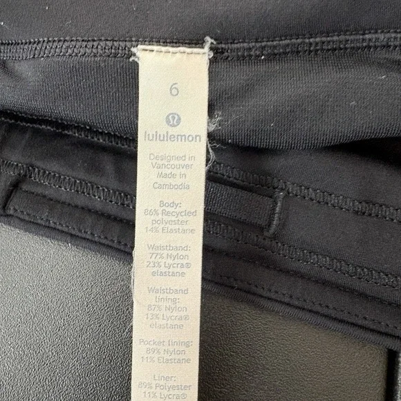 Lululemon Run Times II Shorts Womens Size 6 Black Stretch Performance Running - Picture 4 of 5